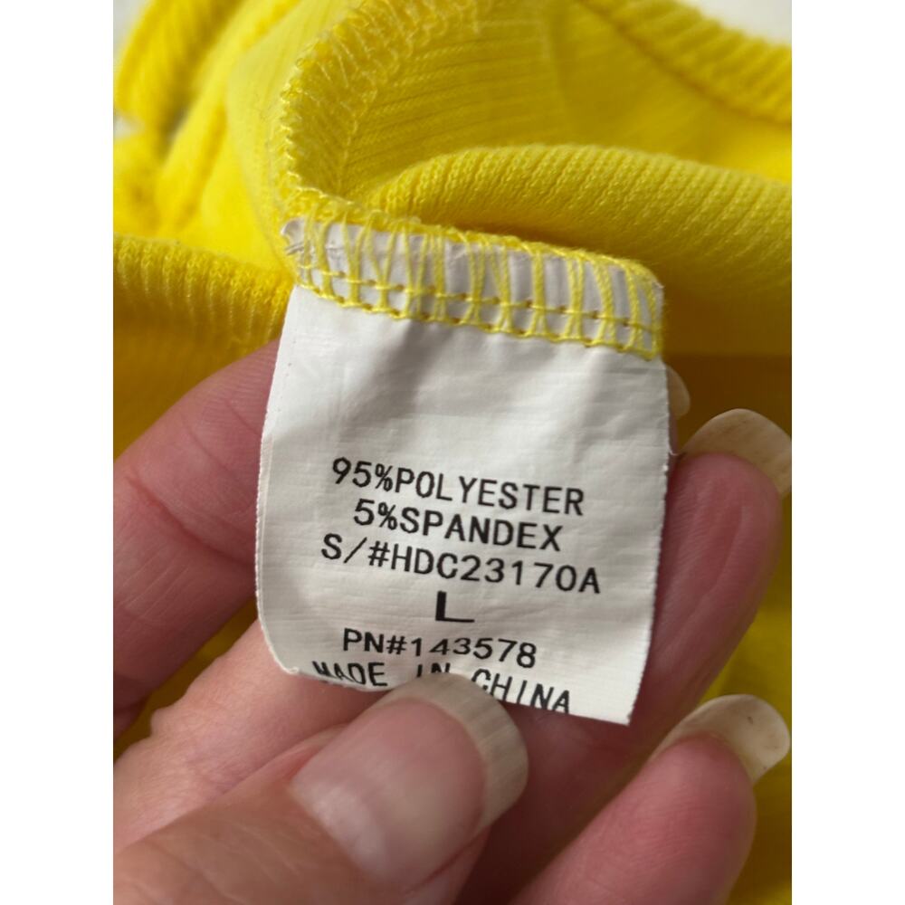 Hot & Delicious yellow crop cami tank metal embellishment sz L  summer beach - Picture 6 of 6